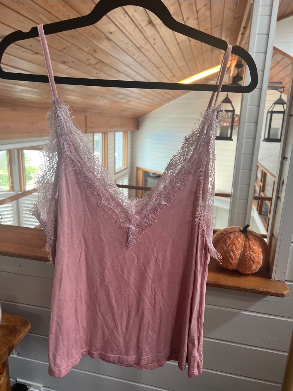 POL Lace-Trim Slip Cami - Pink
